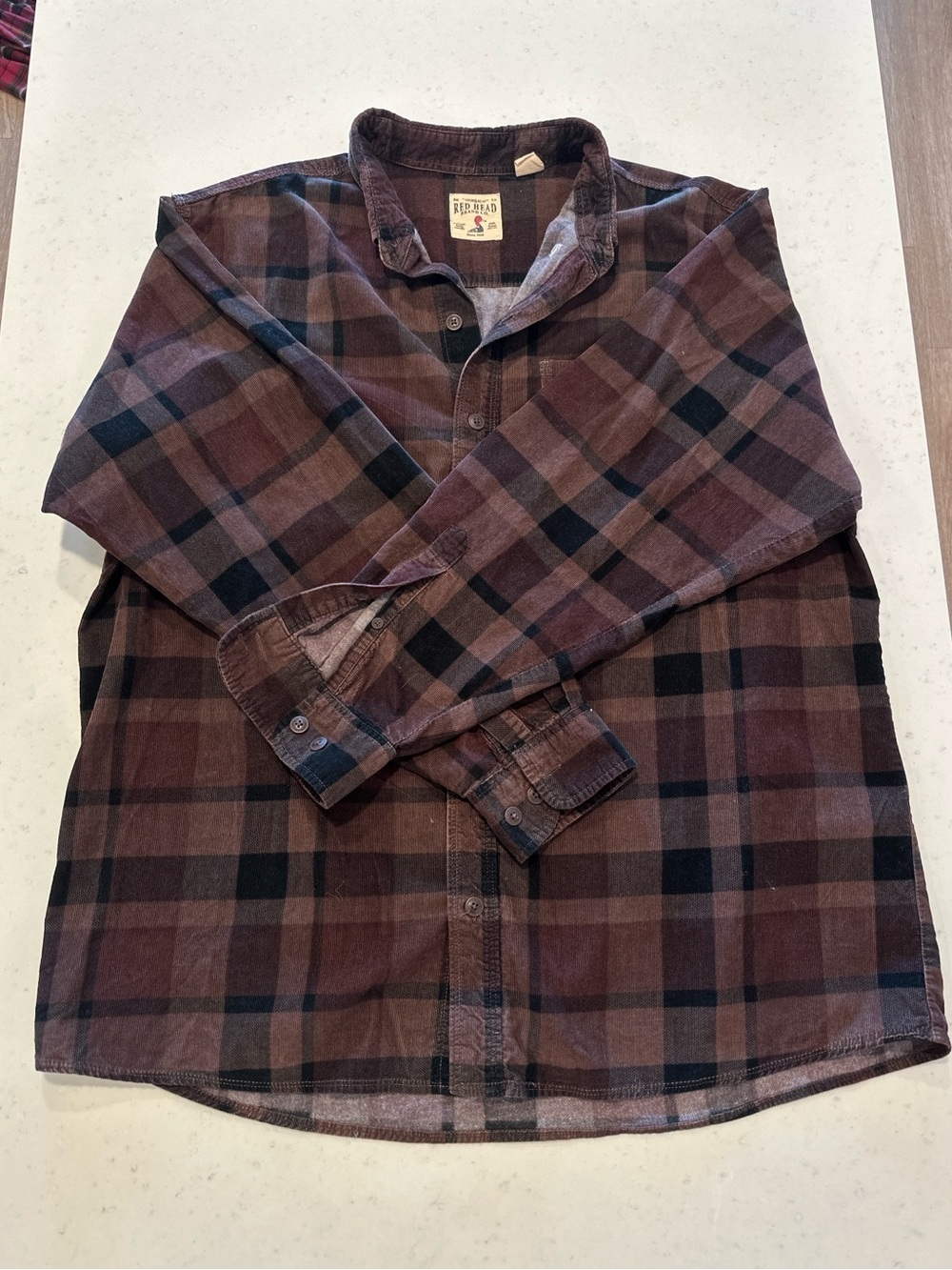 Vintage Red Head Brand Co. Brown Flannel Button Down XL Cabincore Outdoors